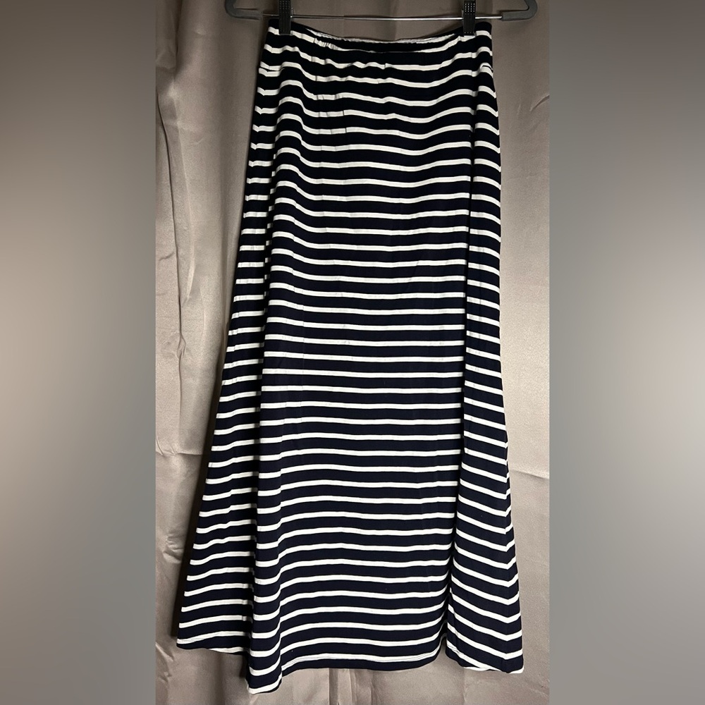 Talbots Classic Navy and White Striped A-Line Skirt - XS - Stretchy!
